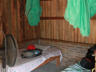 Life there was sweet and simple. Perfect waves all day long, and everything you need at night: Mosquito net, a bottle of water, plus a ventilator that worked during the hours with no power cut. thefreesurfer.com