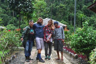 As we were hoping to see all kinds of monkeys, but to stear clear of tigers, I decided to at least show a bit of blue tiger. Ready and geared up for 3 days in the jungle... in the middle of the rainy season. Bukit Lawang jungle trek thefreesurfer.com